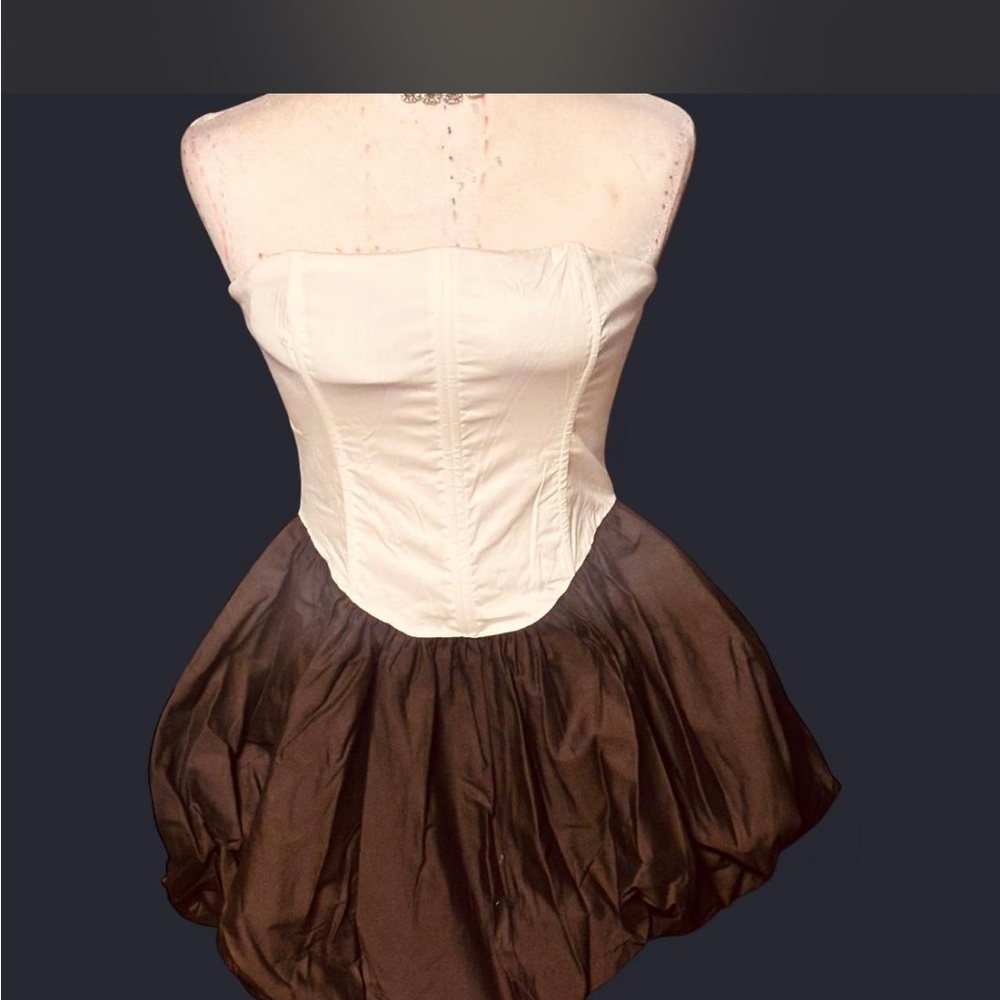 Fashion Nova White Strapless Bustier with Black Bubble Skirt - Picture 5 of 8